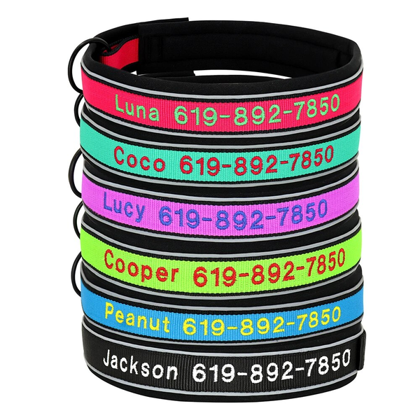 Personalized Dog Collar - Custom Dog Collar with Name - Custom Embroidered Dog Collars - Monogrammed Custom Made