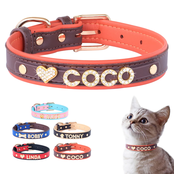 Custom Cat Collar - Personalized Cat Collar with Name - Engraved Cat Collar with Name Tag