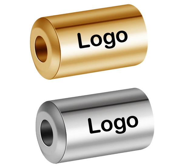 Personalized Beads - Engraved Beads - Custom Spacer Beads with Logo Name - Stainless Steel Metal - Edelstahlperlen Silber Gravur - Jewelry Bracelet Making