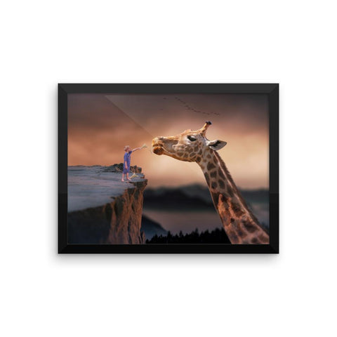 Giraffe Framed Photo Poster Wall Art Decoration Decor For Bedroom Living Room