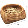 Handwoven Round Rattan Storage Cup Basket | Pen Pencil Kitchen Utensil Holder | Dining Table Decor | Handmade Desk Organizer | Snack Bowl