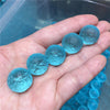 Recycled Sea Glass Blue Moldavite Stone - Round Moldavite - Gemstone Rustic Round Loose Beads