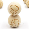 Beige Wood Beads: Natural Cream Round Wooden 18 mm Boho Spacer Beads Jewelry Supplies for Necklace Bracelet Making Elephant Star Crown Heart