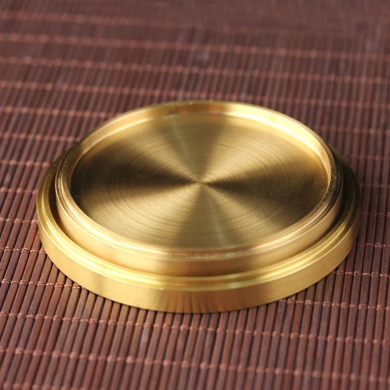 Modern Metal Round Brass Coaster - Gold Golden Kitchen Dining Decor - –  LightningStore