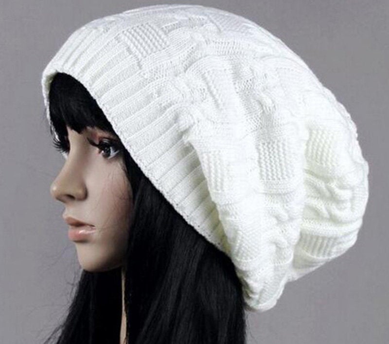 EHTMSAK Oversized Slouchy Beanie Winter Beanie Hat Knitted Faux