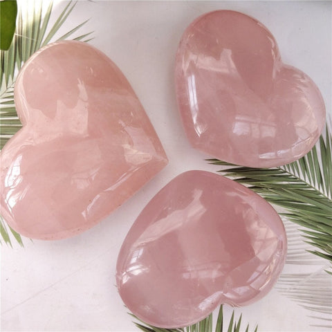 Heart Rose Quartz Crystal - Rose Quartz Heart Crystal - Healing Crystals And Stones - Rose Quartz Heart Stone - Heart Chakra Crystals