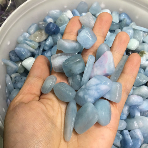 Blue Aquamarine Tumbled Stone, Blue Aquamarine, Metaphysical Healing Stone, Beryl Crystal , Stone Of Courage, Stone Of The Sea