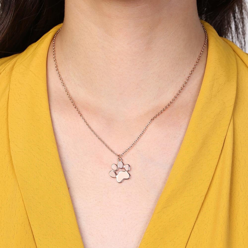 Tiny paw print clearance necklace