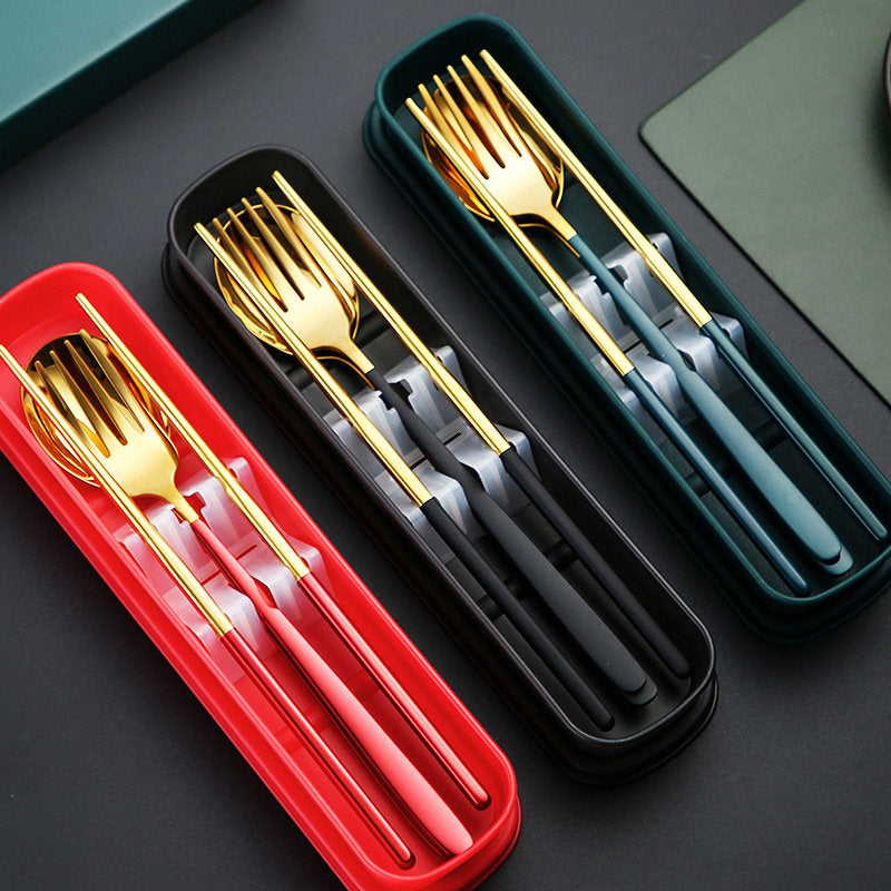 Reusable Utensils with Case, Travel Portable Fork Spoon Chopsticks