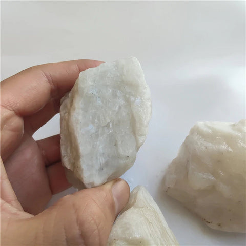 Natural White Moonstone -  Rough Raw Moonstone Crystal - Natural Gemstone - Rainbow Moonstone - Healing Crystals and Stones