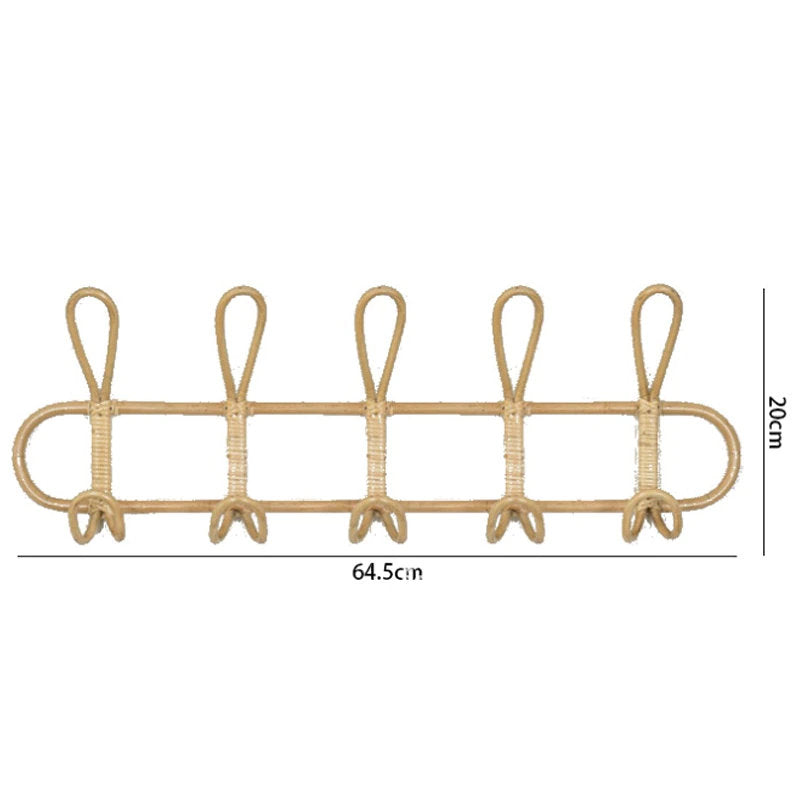 Rattan Hanging Wall Hooks Shelf - Coat Rack Bathroom Towel Hanger Bedr –  LightningStore