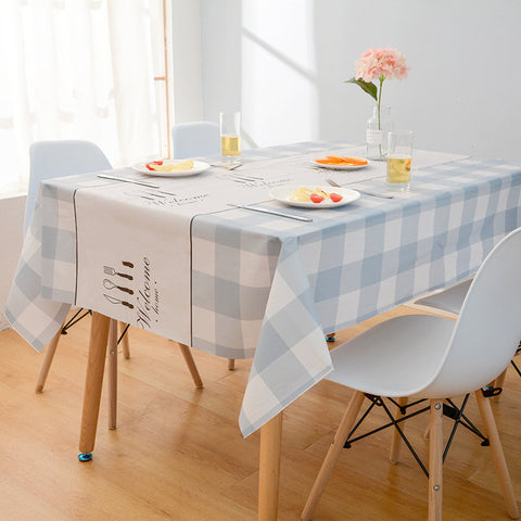 Tablecloth - Table linens - Blue Plaid Tablecloth - Dining Linen Tablecloth - Width 54"(137cm) x Custom length - Kitchen Dining - Home Decor