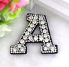 Letter Iron on Patch - Initial Patches - Diamond Rhinestone Alphabet Pearl Patches for Jackets Hats Bags Clothing Sneakers - Embellishment