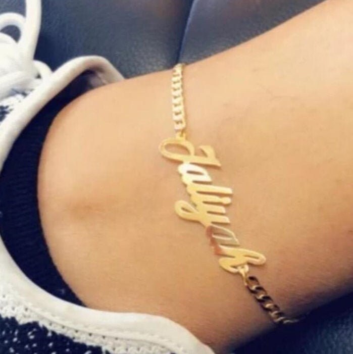 Custom Name Bracelet Gold Initial Women Personalized Gifts
