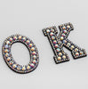 Letter Iron on Patch - Initial Patches - Diamond Rhinestone Alphabet Pearl Patches for Jackets Hats Bags Clothing Sneakers - Embellishment