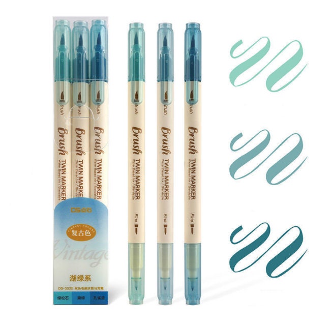 Brush Twin Marker Pen Set Double-sided Pen Calligraphy Pen Hand Lettering 