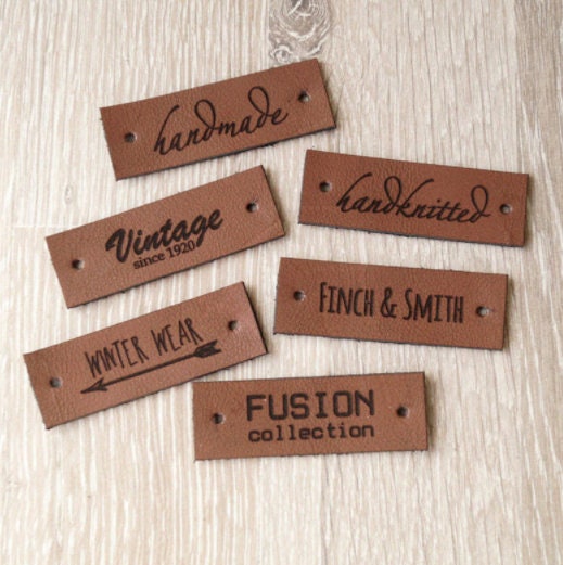  Personalized leather labels for handmade items, custom clothing  labels : Handmade Products