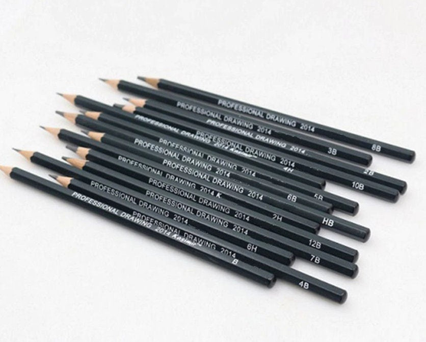 14pcs/Set Sketching Pencil Drawing 6H-12B Tool Kit Supply For Artists  Students