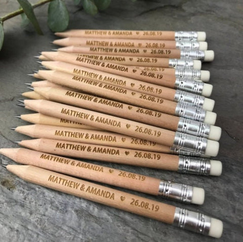 Custom Pencils, Personalized Pencils, Engraved Wooden Pencils, Back to School, Stocking Stuffer, Wedding Favor, Shower Game, Teacher Gift