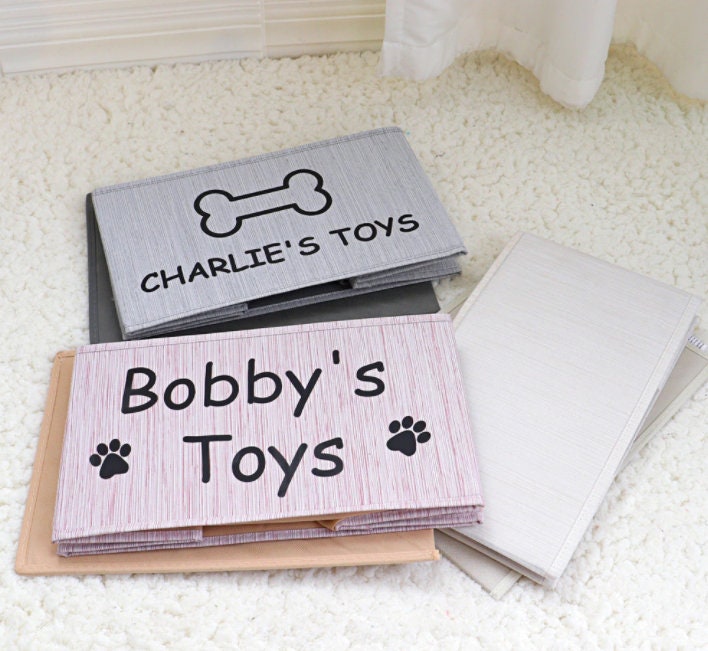 Personalized Foldable Dog Toy Storage Basket - Customized Kids Toy