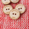 Custom Wood Buttons - Personalized Wooden Buttons - Clothing Labels - 2 Hole Engraved Buttons - Knitters Button - Knöpfe Holz Personalisiert