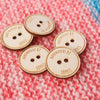 Custom Wood Buttons - Personalized Wooden Buttons - Clothing Labels - 2 Hole Engraved Buttons - Knitters Button - Knöpfe Holz Personalisiert