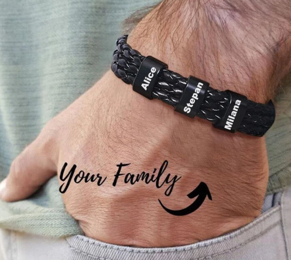 Fathers Day Bracelet with Names [Personalized]
