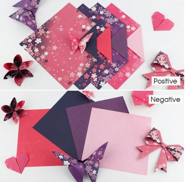 Red Purple Pink Origami Paper - Cherry Blossom Assorted Washi Paper for Scrapbook Yuzen Paper Chiyogami Paper Craft Art Folding DIY Project