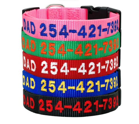 Personalized Dog Collar, Custom Collar Embroidered with Pet Name Phone Number, Pet Collar, Personalized Dog Collar, Small Medium Large Dogs