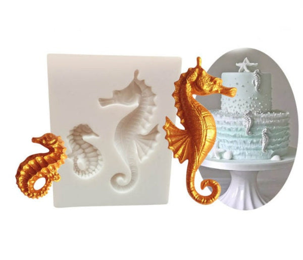 Seahorse Silicone Mold - For Fondant Mousse Cake Chocolate Decoration Candle Plaster DIY Crafting Resin Moulds Soap Mold Polymer Clay