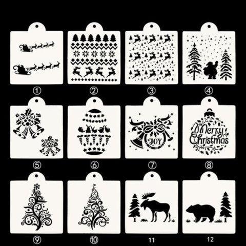 Christmas Holiday Stencil - Reusable Santa Tree Moose Bear Reindeer Stencil - Christmas Decor, Art Stencil, Painting DIY Christmas Wood Sign