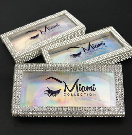 Custom Diamond Eyelash Box - Personalized Logo Lash Packaging - Empty False Eyelash Boxes - Wholesale Lash Fuschia Boxes