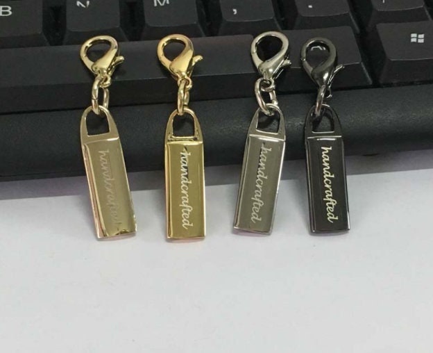 Customized Zipper Pull Charm / Tag with Single Sided Custom