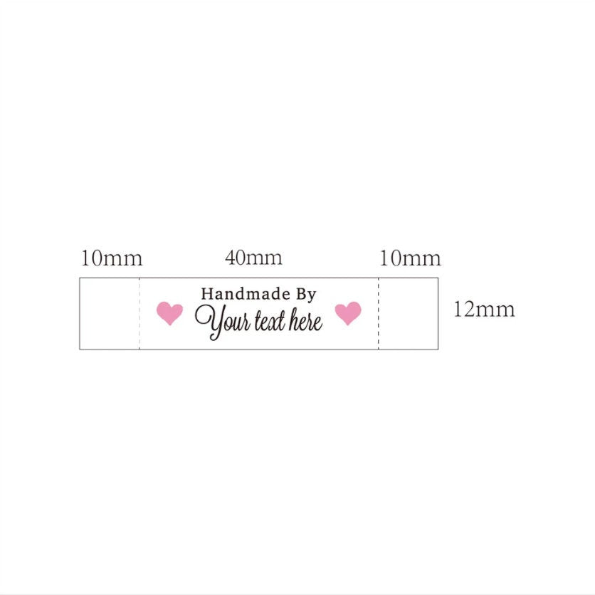 Personalized Clothing Labels - Heart Fabric Sew in Labels Sew on