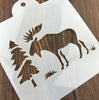 Christmas Holiday Stencil - Reusable Santa Tree Moose Bear Reindeer Stencil - Christmas Decor, Art Stencil, Painting DIY Christmas Wood Sign