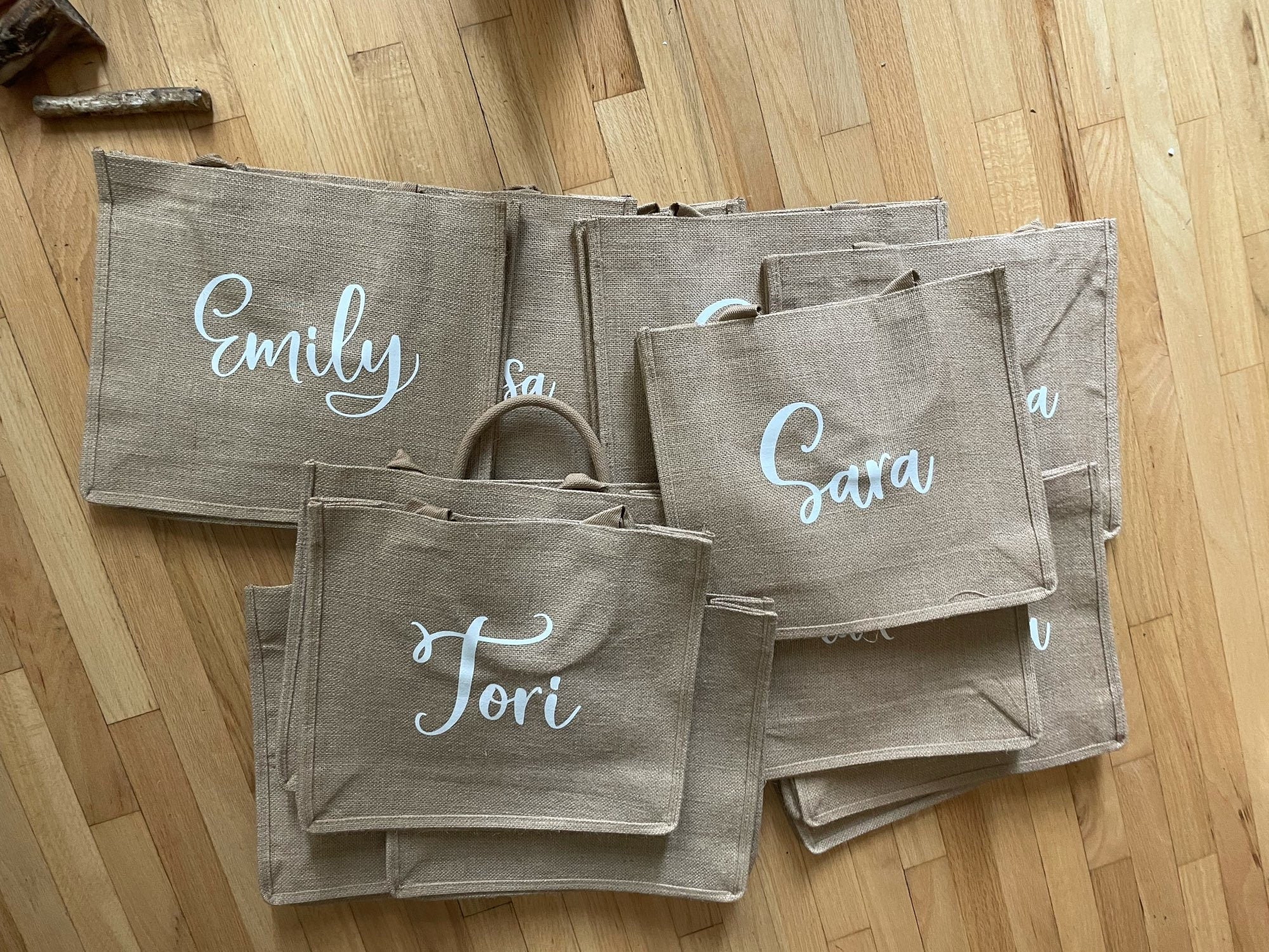 Personalized Burlap Tote Bags Custom Bridesmaid Gift Tote 