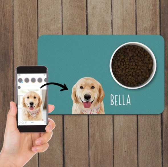 Custom Dog Photo Mat, Pet Feeding Placemat, Personalized Dog Bowl Mat, Puppy Picture Placemat, Pet Food Mat, Pet Bowl Mat, Pet Gift