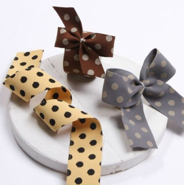 Solid Polka Dot Ribbon 10 Yard - Craft Supplies Printed Ribbon - Hairbow Ribbon - Wreath Ribbon - Craft Ribbon - Gift Wrapping, Invitations