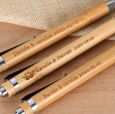 10 Personalised Engraved Wooden Ballpoint Pen - Custom Pen  Christmas Gift Present Dad Husband Boss Men Business Custom Text Office Supplies