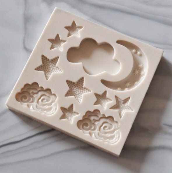 Star Cloud Moon Mould, Versatile Food Safe and Resin Mold, Cake Decoration, Sugar Craft, Resin, Jewellery Making, Chocolate Polymer Clay