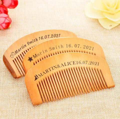 5 Personalized Wooden Comb for Kids or Adults, Custom Engraved Beard Comb, Custom Bridesmaid Wedding Gift Comb, Hair Comb, Anniversary Gift