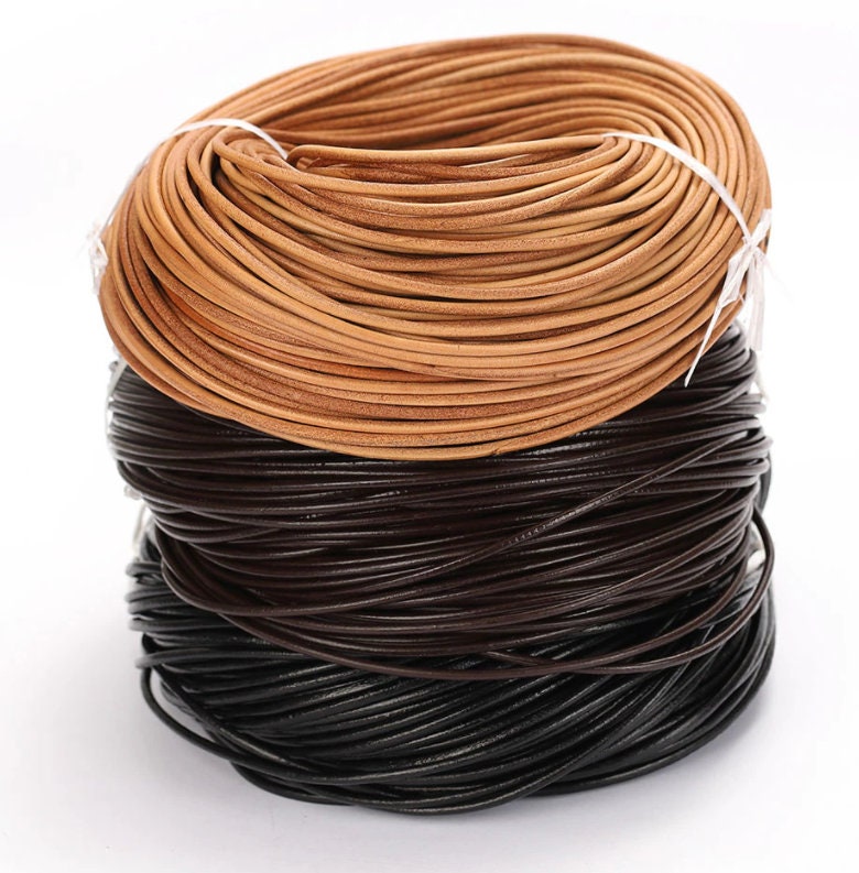 10 Meters - 1 mm Round Brown Leather Cord