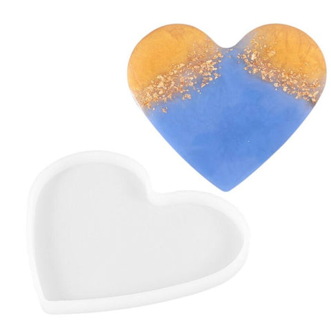 Heart Tray Mold, Table Tray Resin Silicone Mold, Large Resin Mold, Coaster Epoxy Resin Mold, DIY Resin Art, Craft Dish Heart Shaped