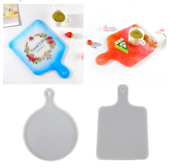 Silicone Tray Mold Resin Molds,  Round Square Fruit Tray Mold, Large Platter Coaster Severing Tray Mold Big, Rolling Epoxy Resin Mould