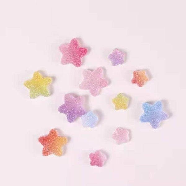 30 Pcs Star Cabochon - Mini Matte Star Flatback - Nail Art - Embellishments DIY Craft Supplies - Nail Hearts Tiny Hearts Scrapbooking