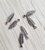 Feather Charms, 925 Silver Wing Feather Charms, Small Pendants for Necklace Bracelet, Earring Charms Jewelry DIY Supplies, Tiny Mini Finding