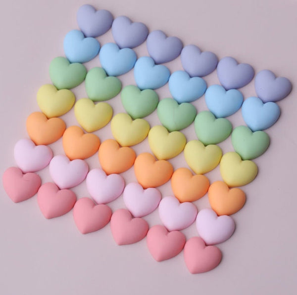 20 Pcs Heart Cabochon - Mini Matte Heart Flatback - Nail Art - Embellishments DIY Craft Supplies - Nail Hearts Tiny Hearts Scrapbooking