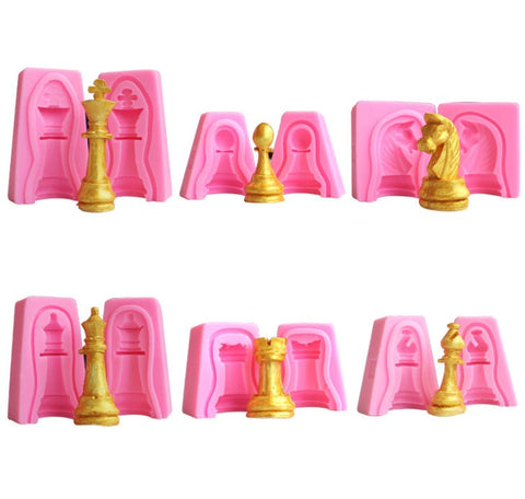 Chess Pieces Mold - King Queen Rook Horse Bishop Pawn Silicone Mold, 3D Chess Game Piece, Make Your Own Pieces In Resin, Chocolate, Gumpaste