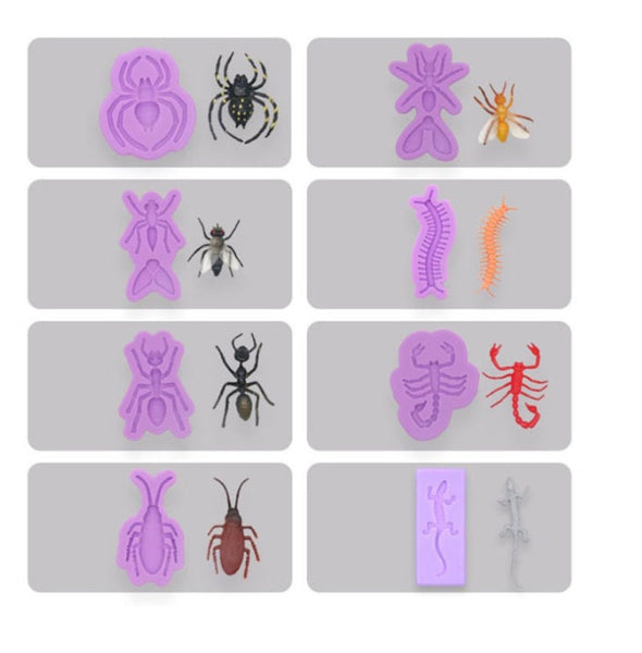 Insect Mold - Flexible Silicone Mold - Ant Hornet Scorpion Fly Centipede Spider Gecko Lizard  - Clay Jewellery Making Baking Resin Soap