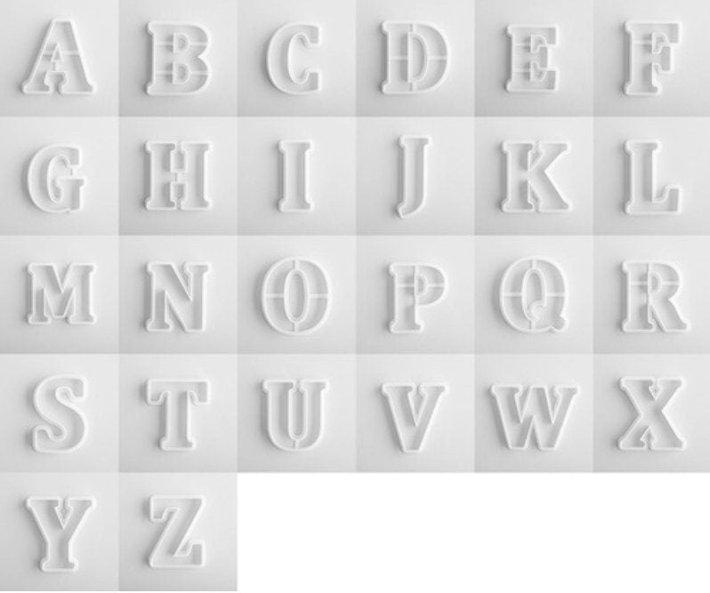 Alphabet Cookie Cutter - Polymer Clay Fondant Cutters - Uppercase Bold –  LightningStore